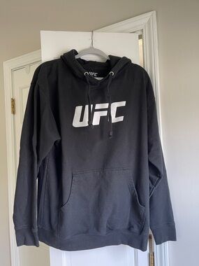 UFC Black Hoodie with White Logo